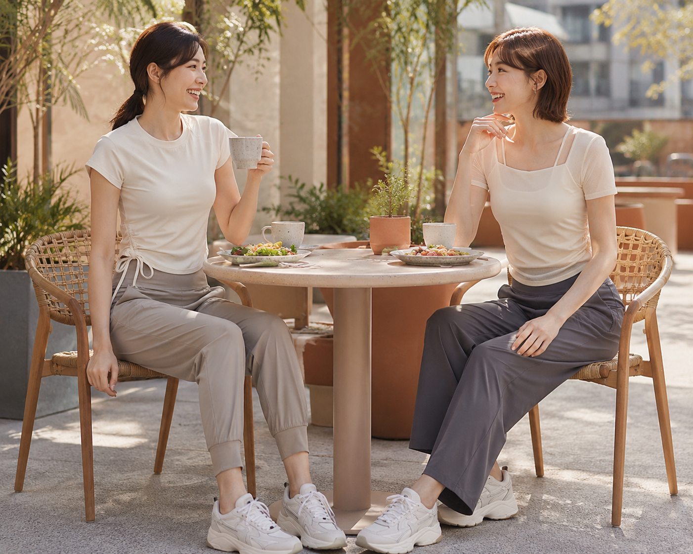 Yoga → cafe lunch & stroll