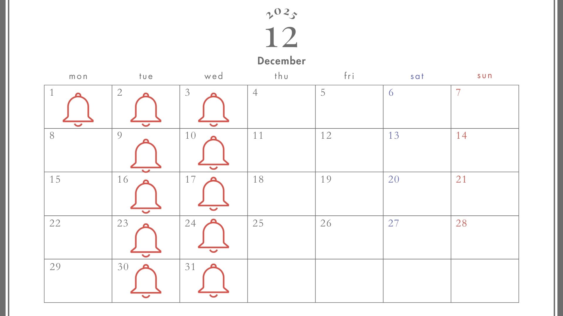 営業カレンダー☆ご来店前にこちらをご確認ください