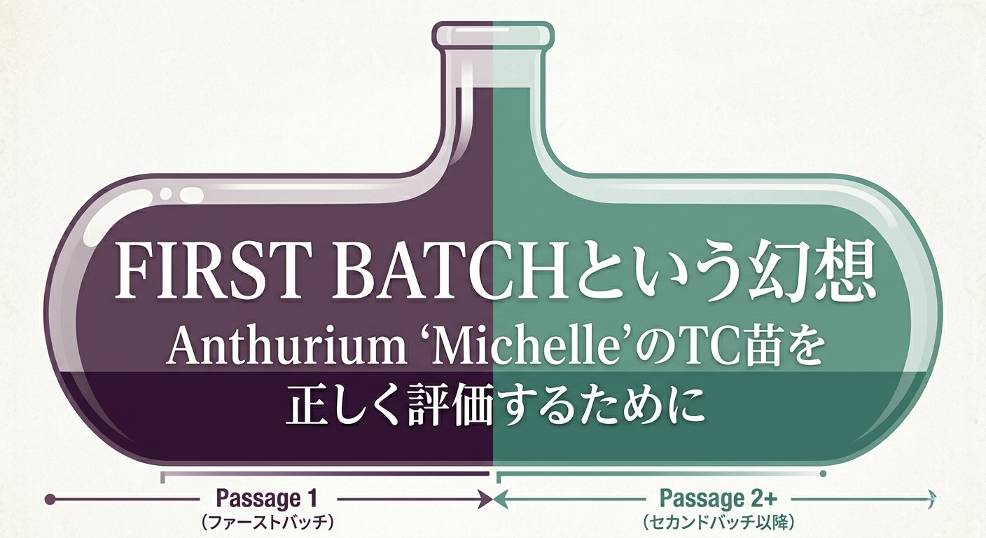 「ファーストバッチ」の幻想―Anthurium 'Michelle' のTC苗を正しく評価するために
