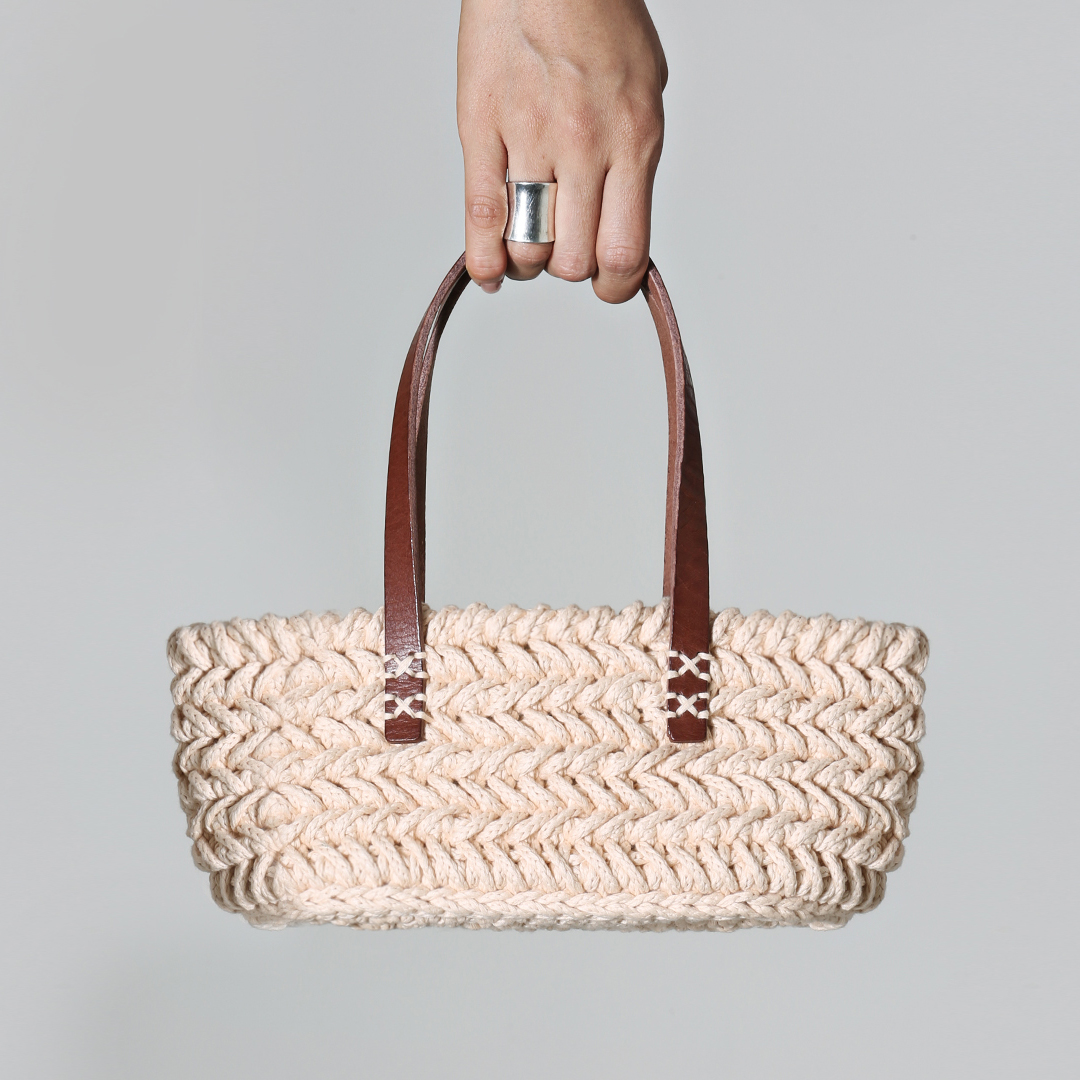 ヘリンボーンステッチトートバッグ／Herringbone Stitch Tote Bag