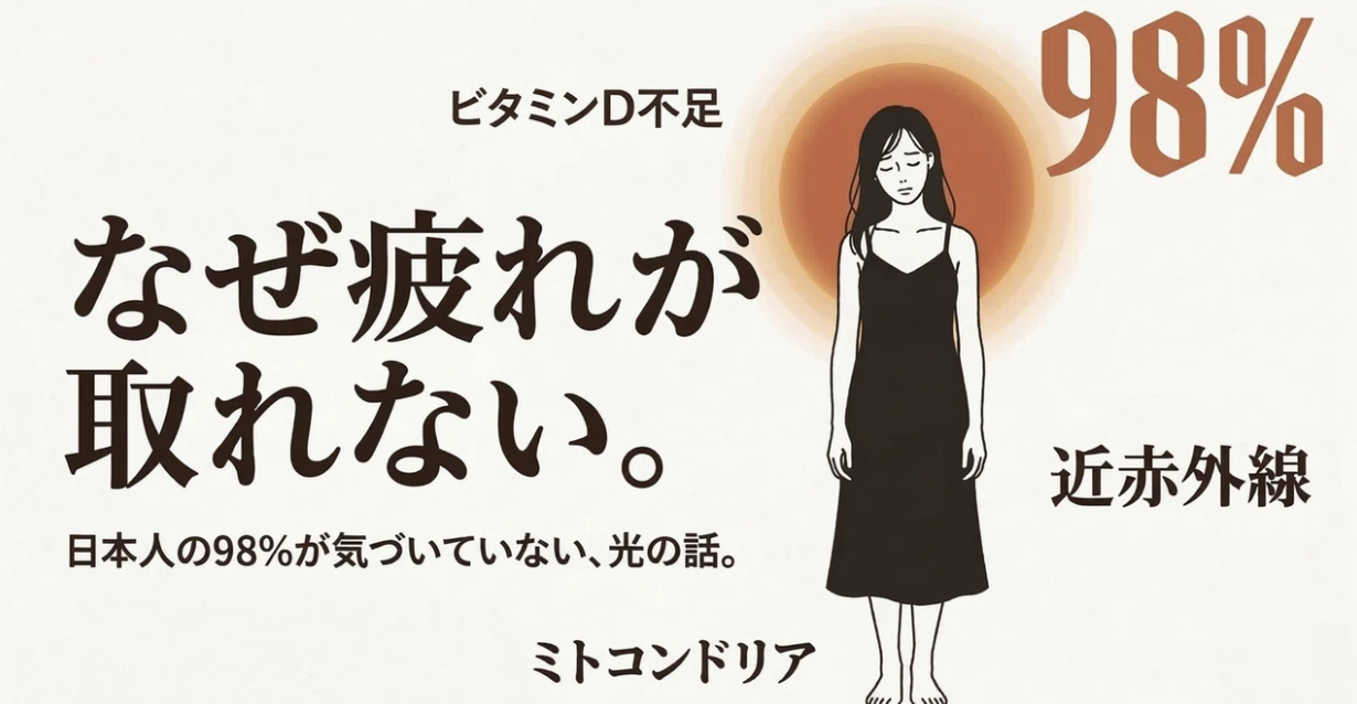 なぜ疲れが取れない。日本人の98%が気づいていない、光の話。