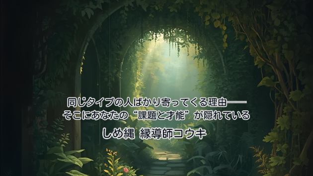 同じタイプの人ばかり寄ってくる理由──そこにあなたの“課題と才能”が隠れている｜しめ縄 縁導師コウキ