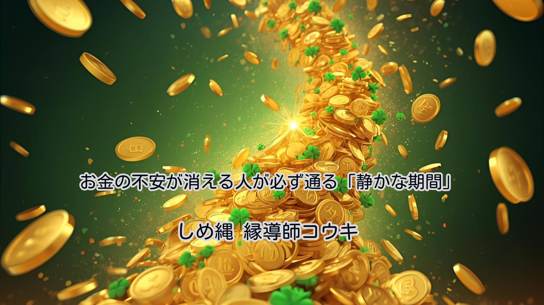 お金の不安が消える人が必ず通る「静かな期間」｜しめ縄 縁導師コウキ