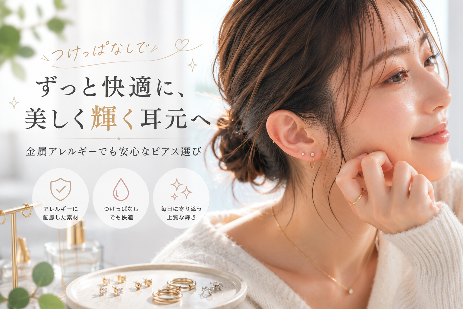 金属アレルギーでも安心！「つけっぱなし」で輝くピアスとの付き合い方