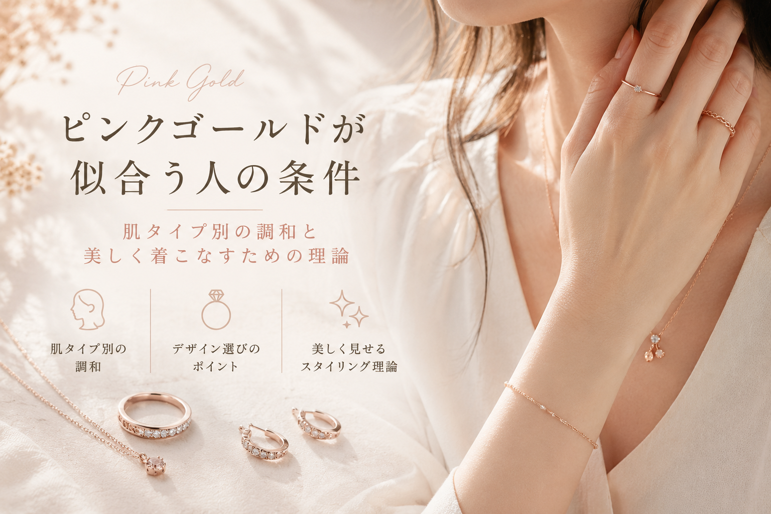 ピンクゴールドが似合う人の条件：肌タイプ別の調和と美しく着こなすための理論