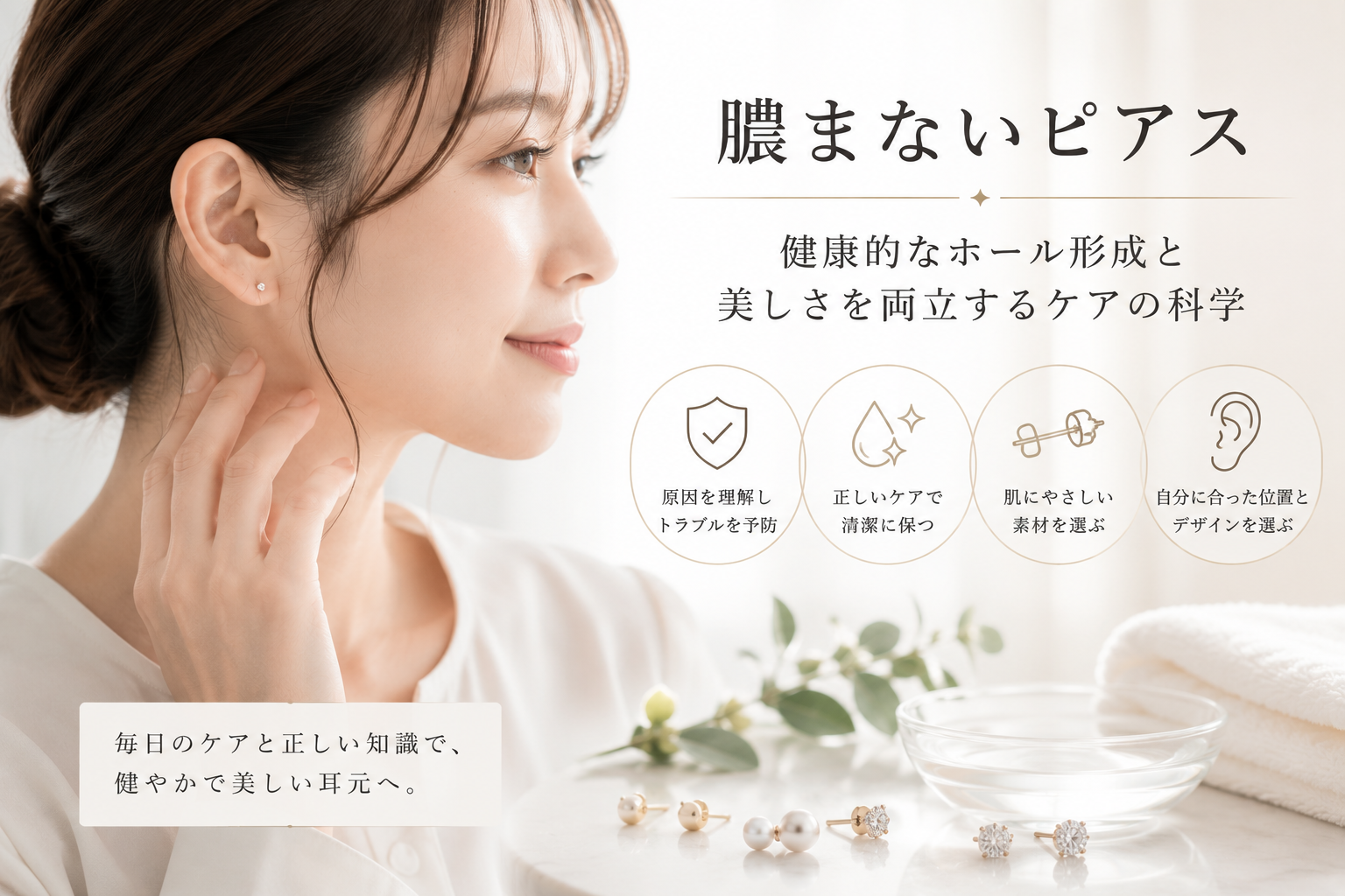 膿まないピアス:健康的なホール形成と美しさを両立するケアの科学