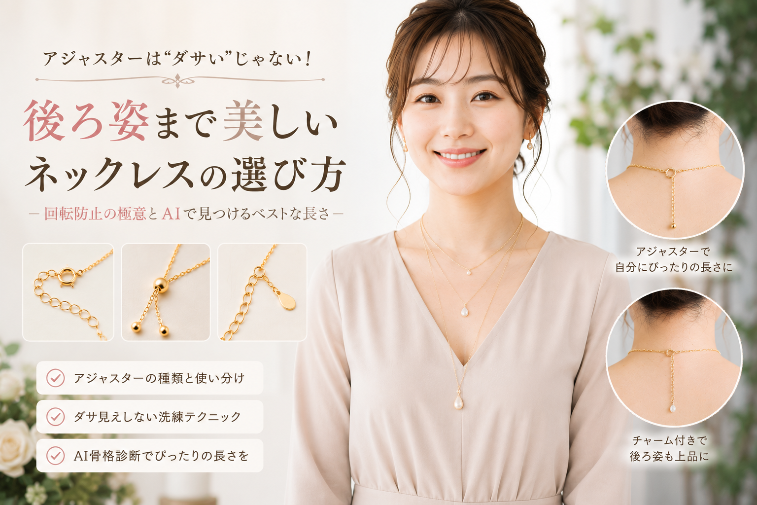ネックレスのアジャスターはダサい？後ろ姿まで洗練させる選び方と回転防止の極意