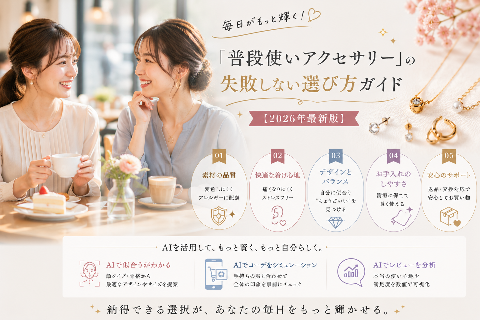 毎日を彩る普段使いアクセサリーの選び方｜“自分らしさ”を楽しむヒント