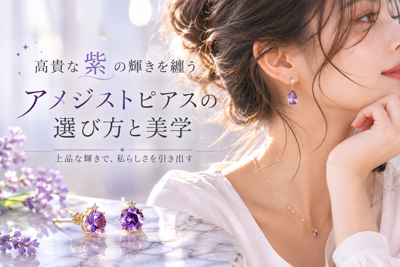 高貴な紫の輝きを纏う―アメジストピアスの選び方と美学