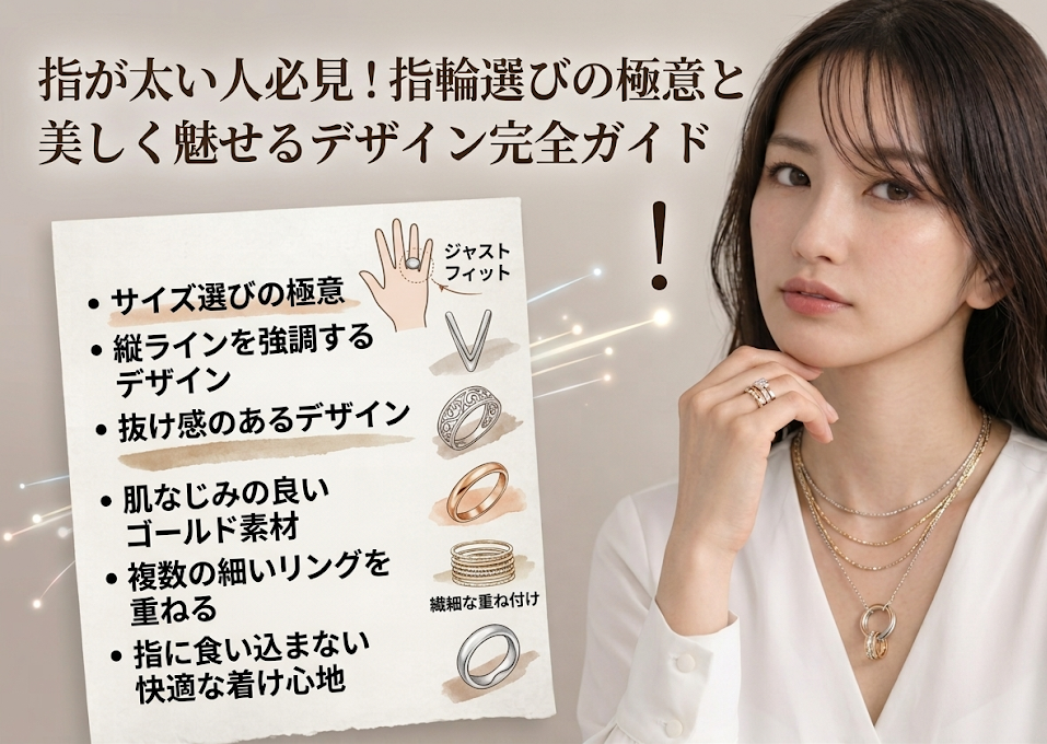 指が太い人必見！指輪選びの極意と美しく魅せるデザイン完全ガイド