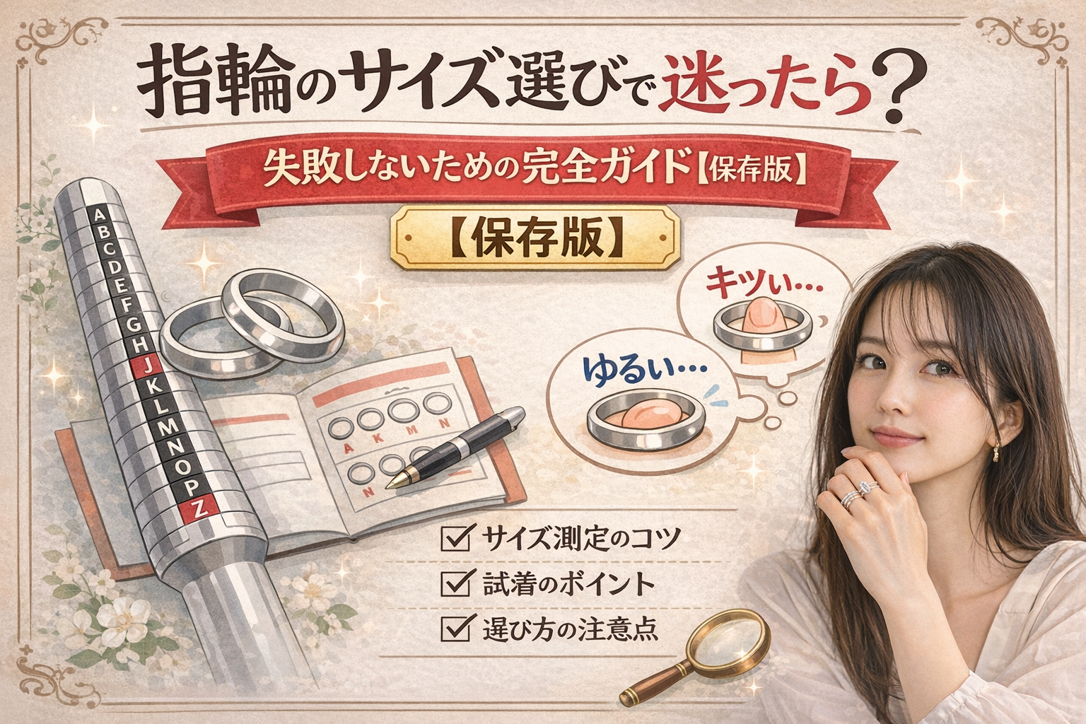 指輪のサイズ選びで迷ったら？失敗しないための完全ガイド【保存版】