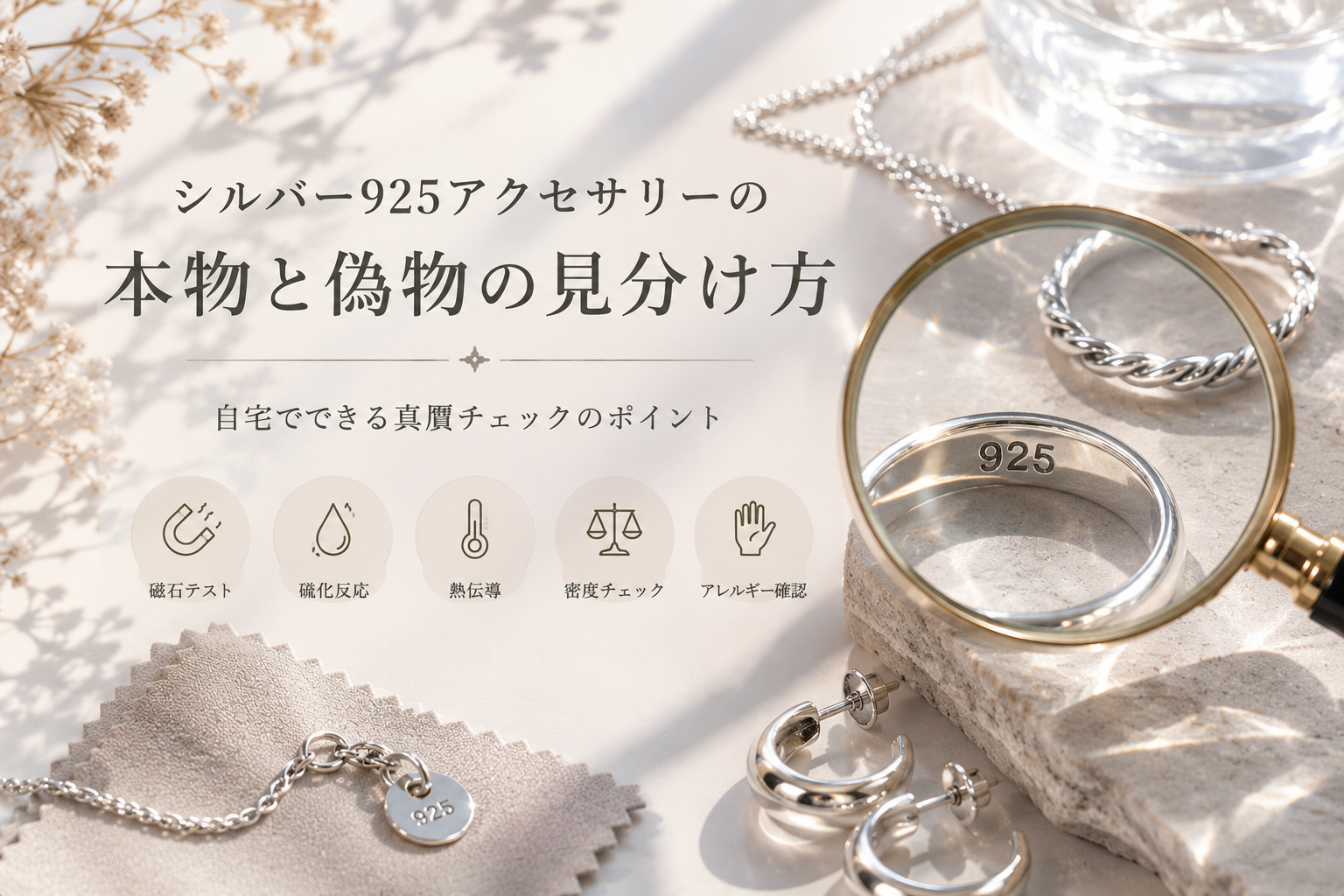 シルバー925アクセサリーの本物と偽物の見分け方