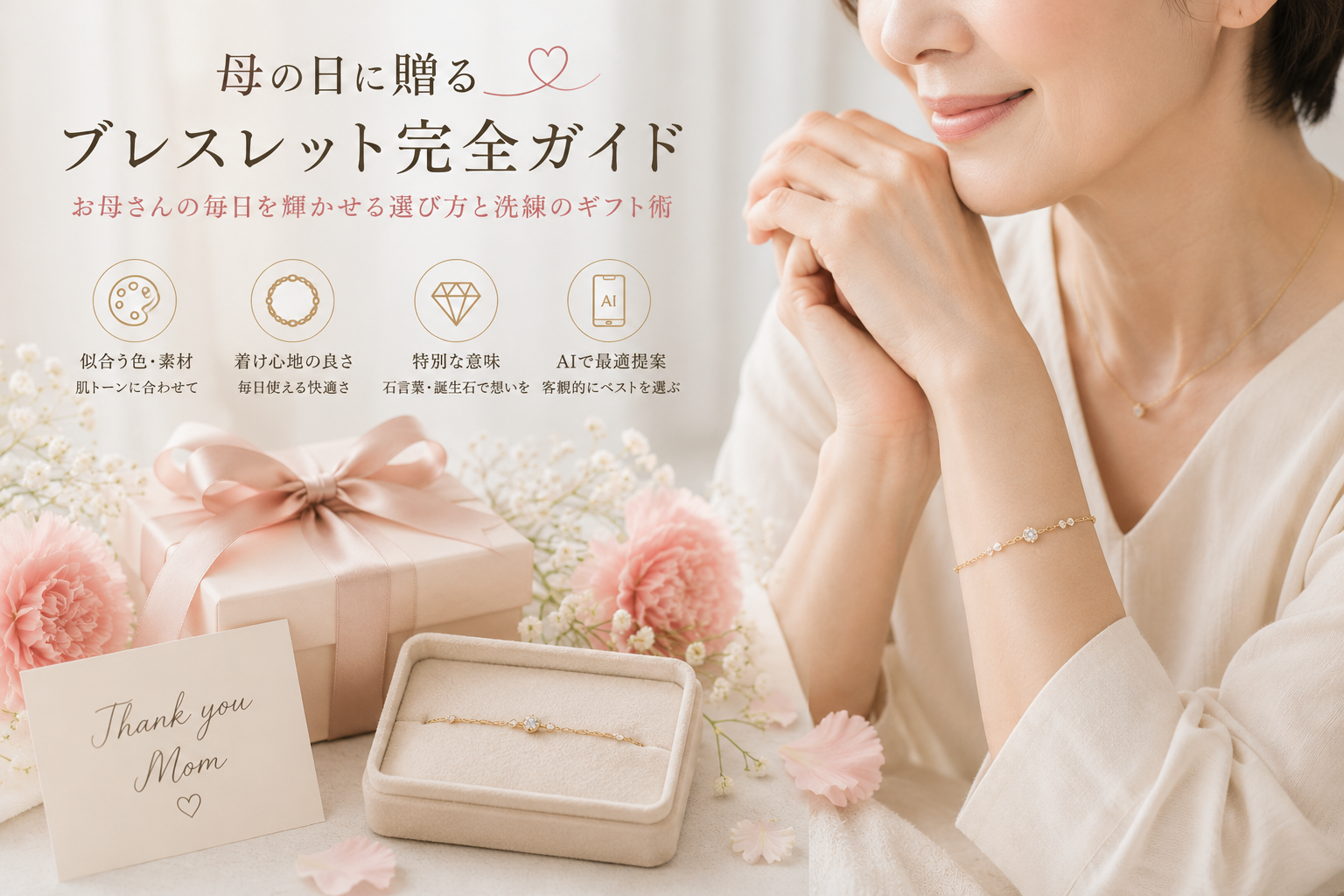 母の日ブレスレット特集｜大人の女性に似合う洗練デザインとは