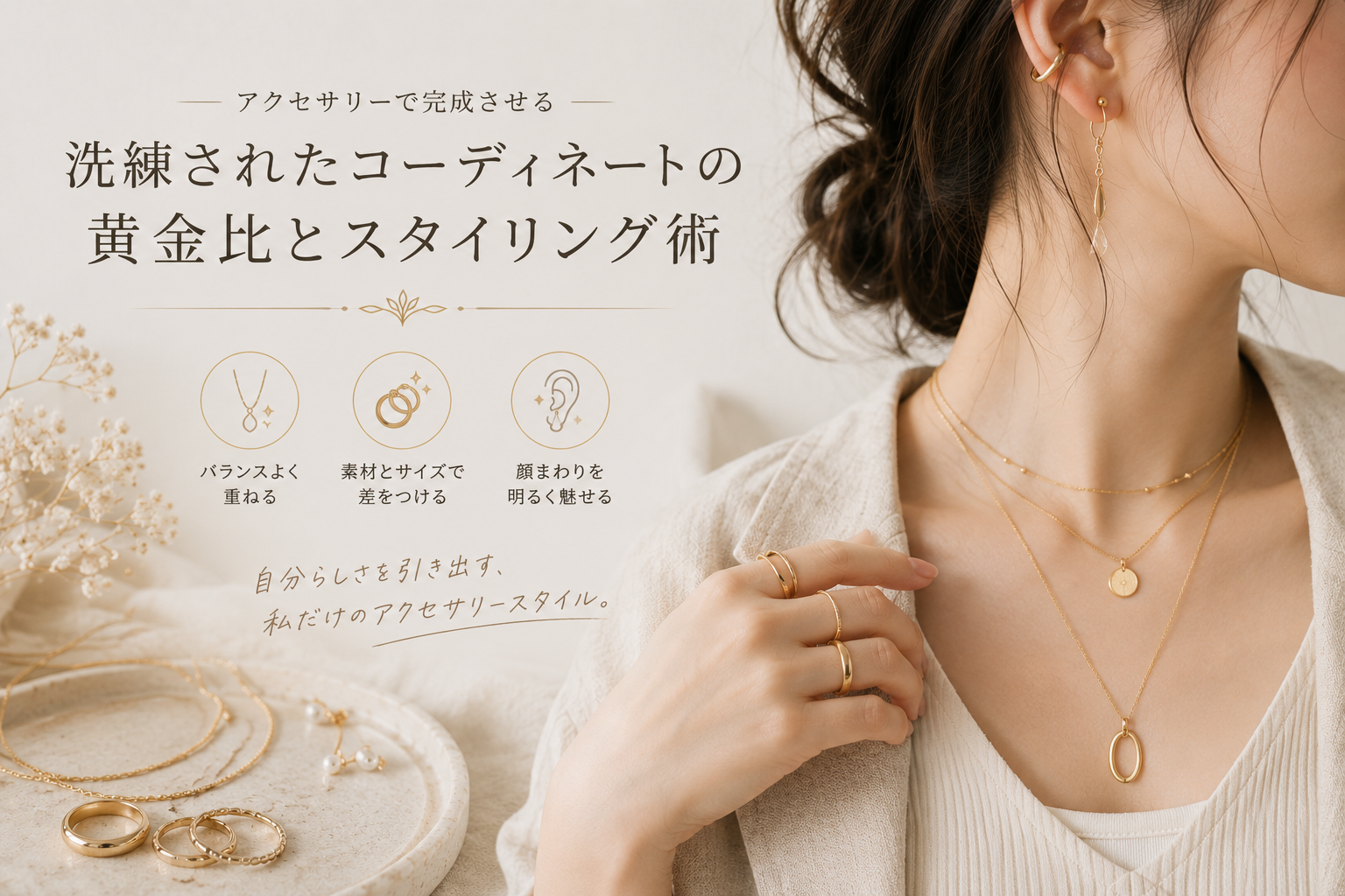 アクセサリーで完成させる！洗練されたコーディネートの黄金比とスタイリング術