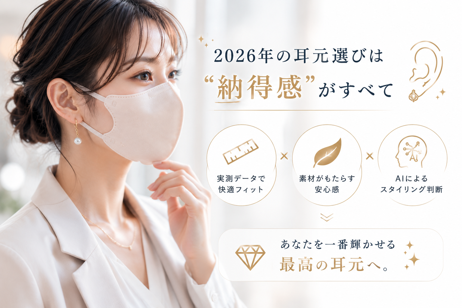マスク姿を「最高に可愛く」見せるピアスの選び方｜2026年最新のストレスフリーなおしゃれ術