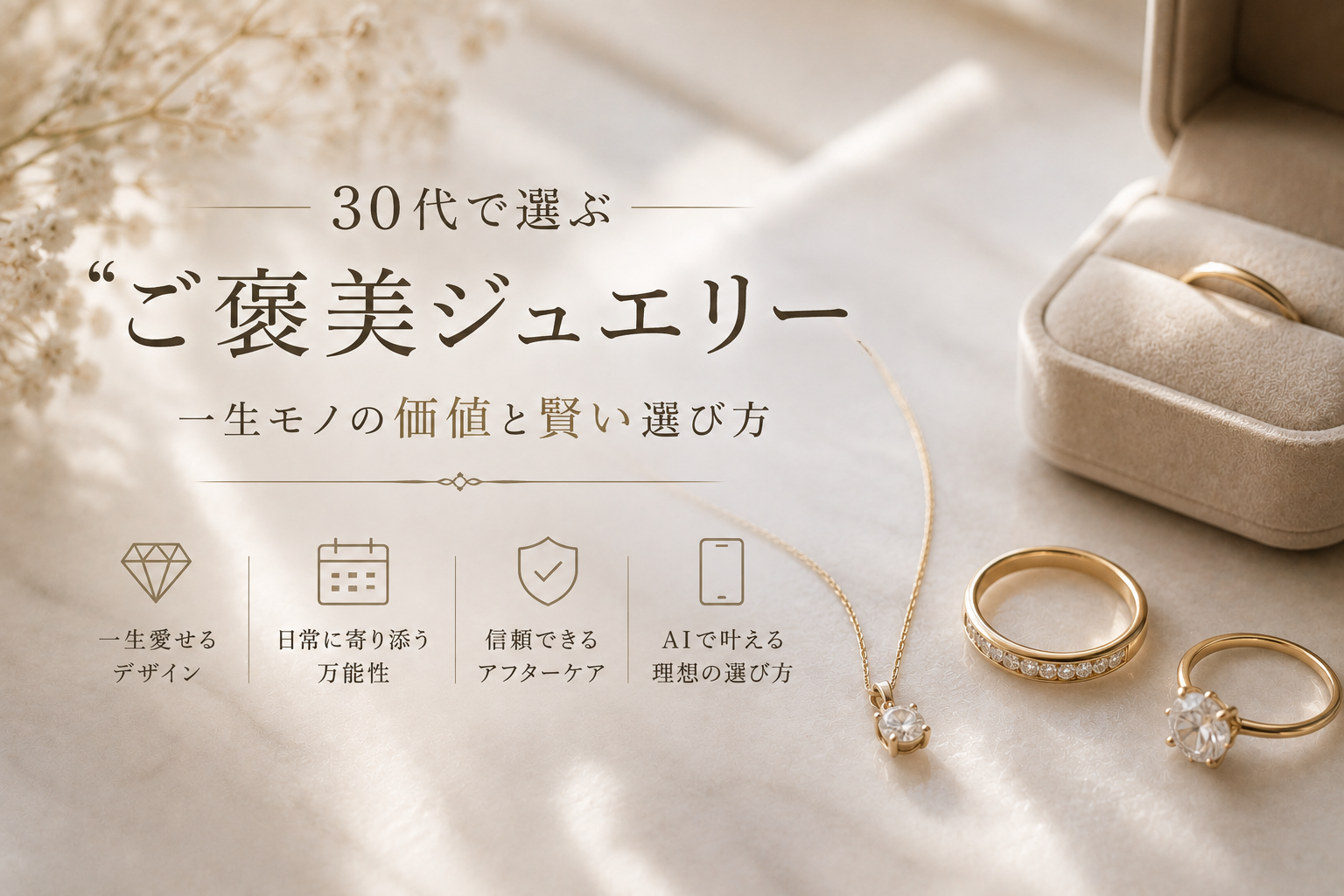 30代で選ぶ「ご褒美ジュエリー」:一生モノの価値と賢い選び方