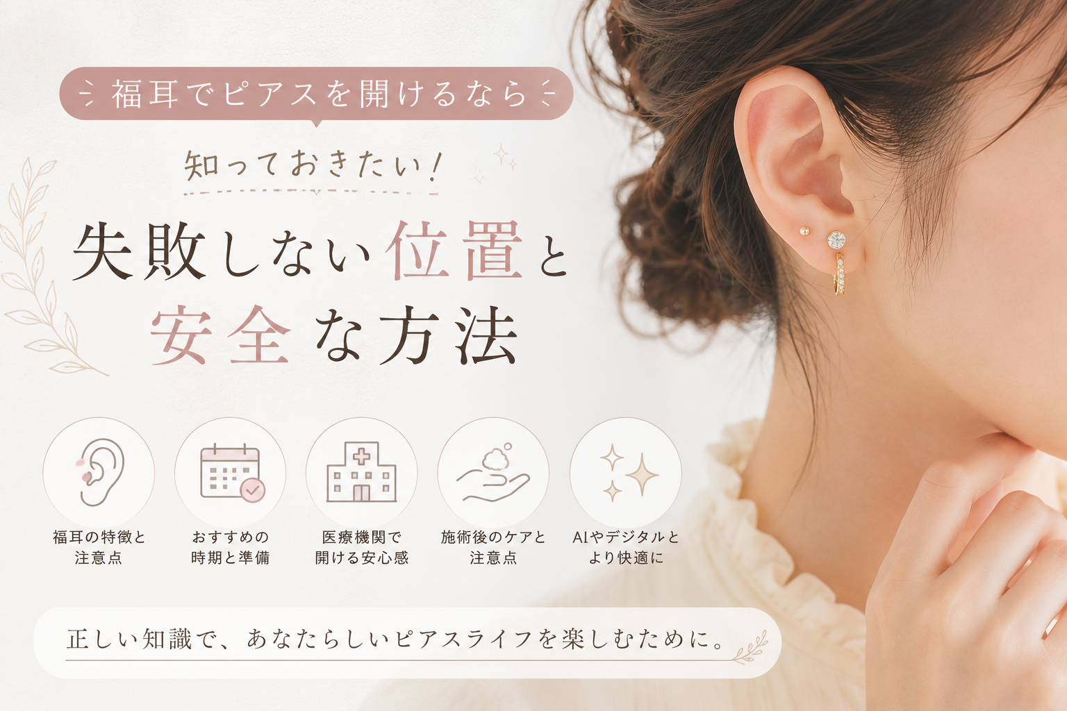 福耳でピアスを開けるなら知っておきたい！失敗しない位置と安全な方法