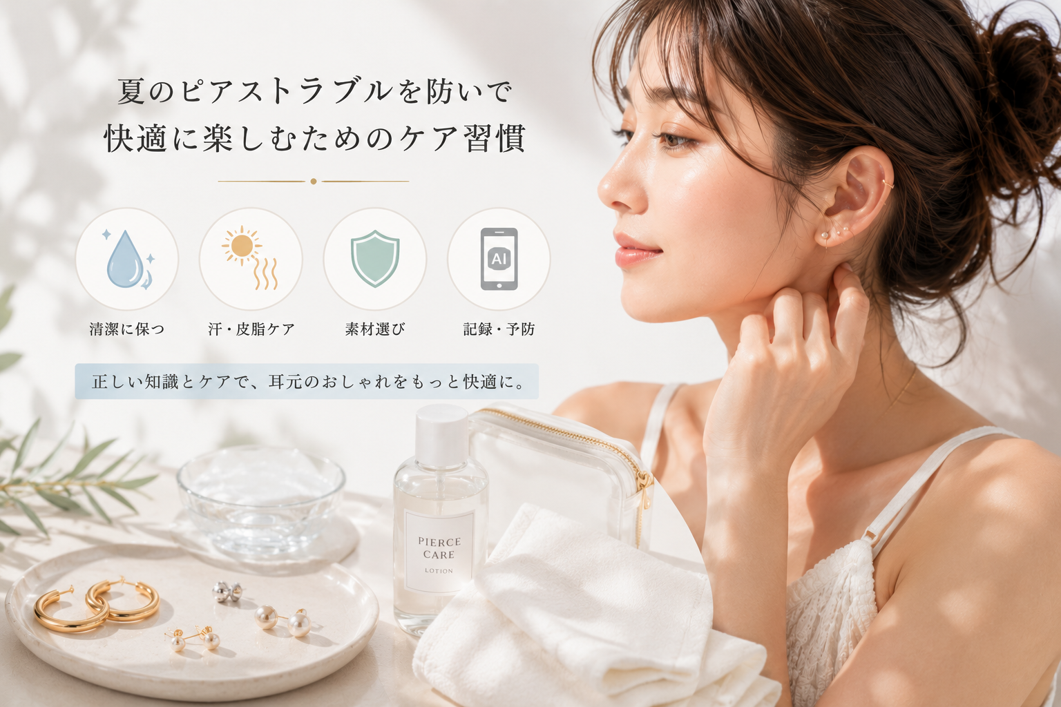 夏にピアスが膿む原因と対策:快適に楽しむための医学的ケアと最新の予防習慣