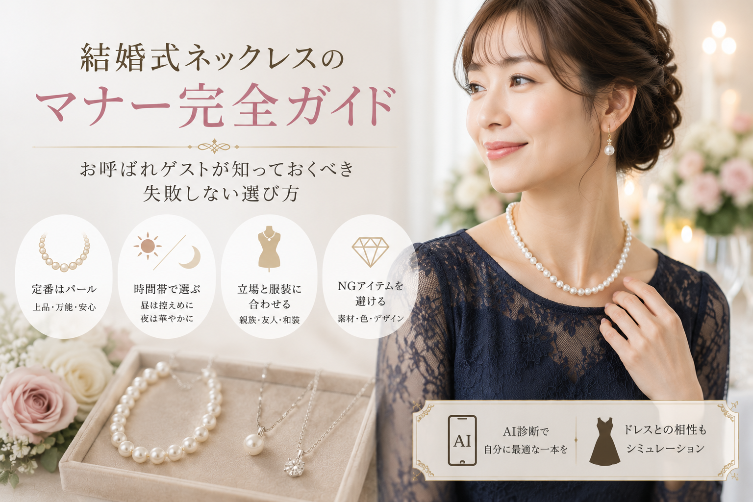 結婚式ネックレスのマナーガイド：お呼ばれゲストが知っておくべき失敗しない選び方