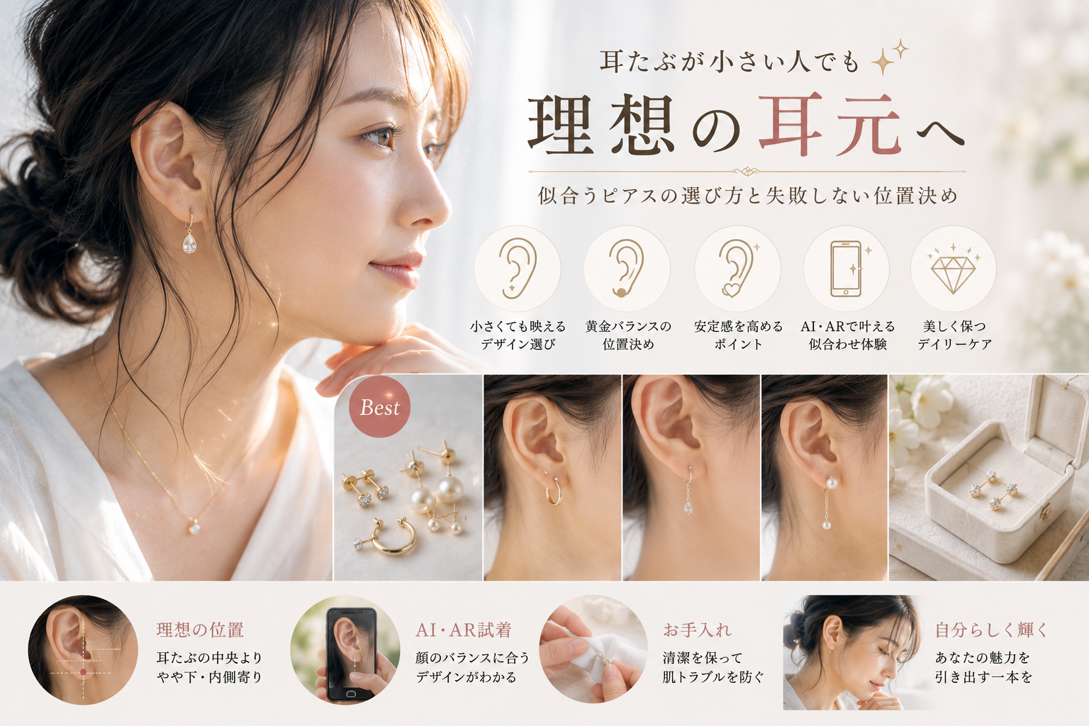 耳たぶが小さい人でも理想の耳元へ：似合うピアスの選び方と失敗しない位置決めを徹底解説