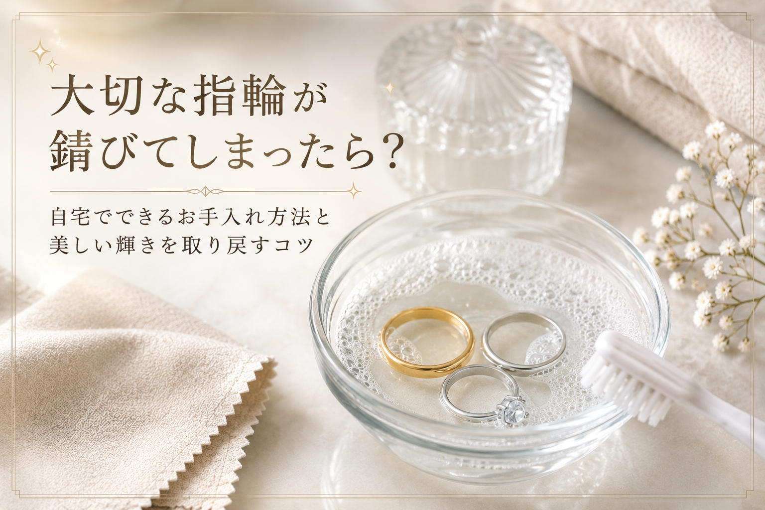 大切な指輪が錆びてしまったら?自宅でできるお手入れ方法と美しい輝きを取り戻すコツ