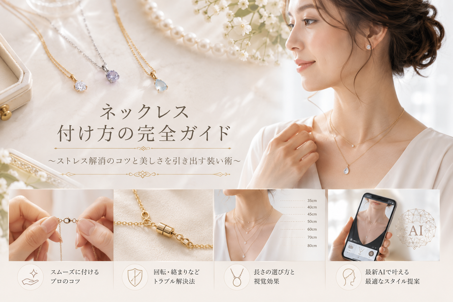 ネックレスの正しい付け方とは？ストレスを解消するコツと美しさを引き出す装い術