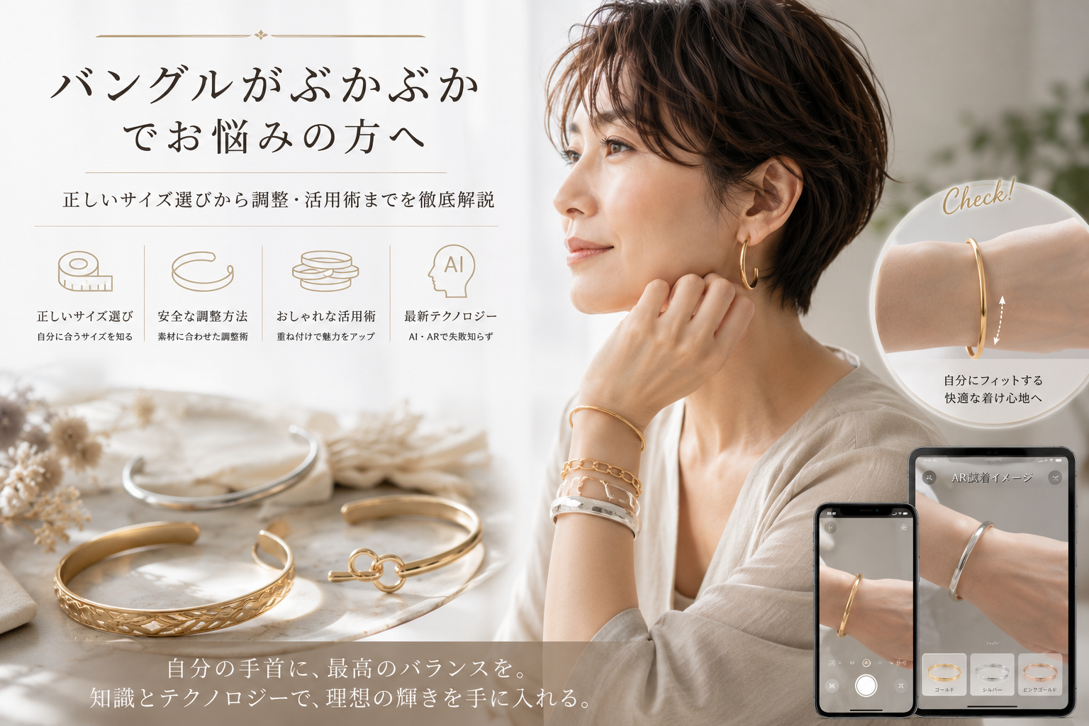 バングルがぶかぶかでお悩みの方へ：正しいサイズ選びから調整・活用術までを徹底解説