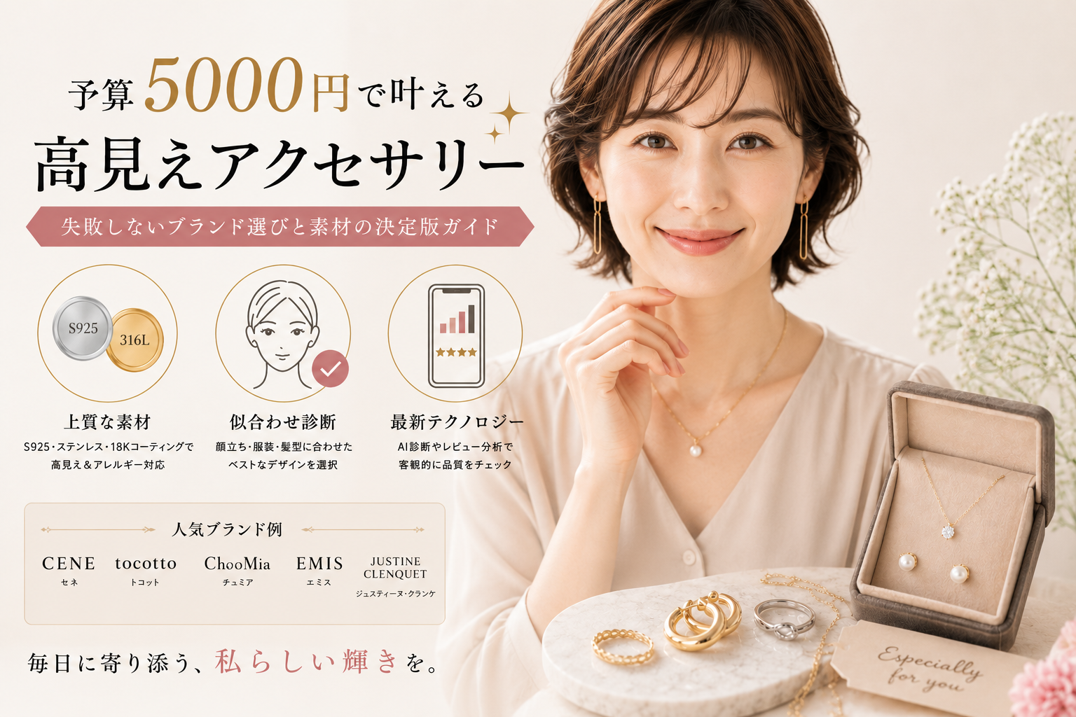 予算5000円で叶える高見えアクセサリー｜大人が失敗しない選び方と人気素材のポイント