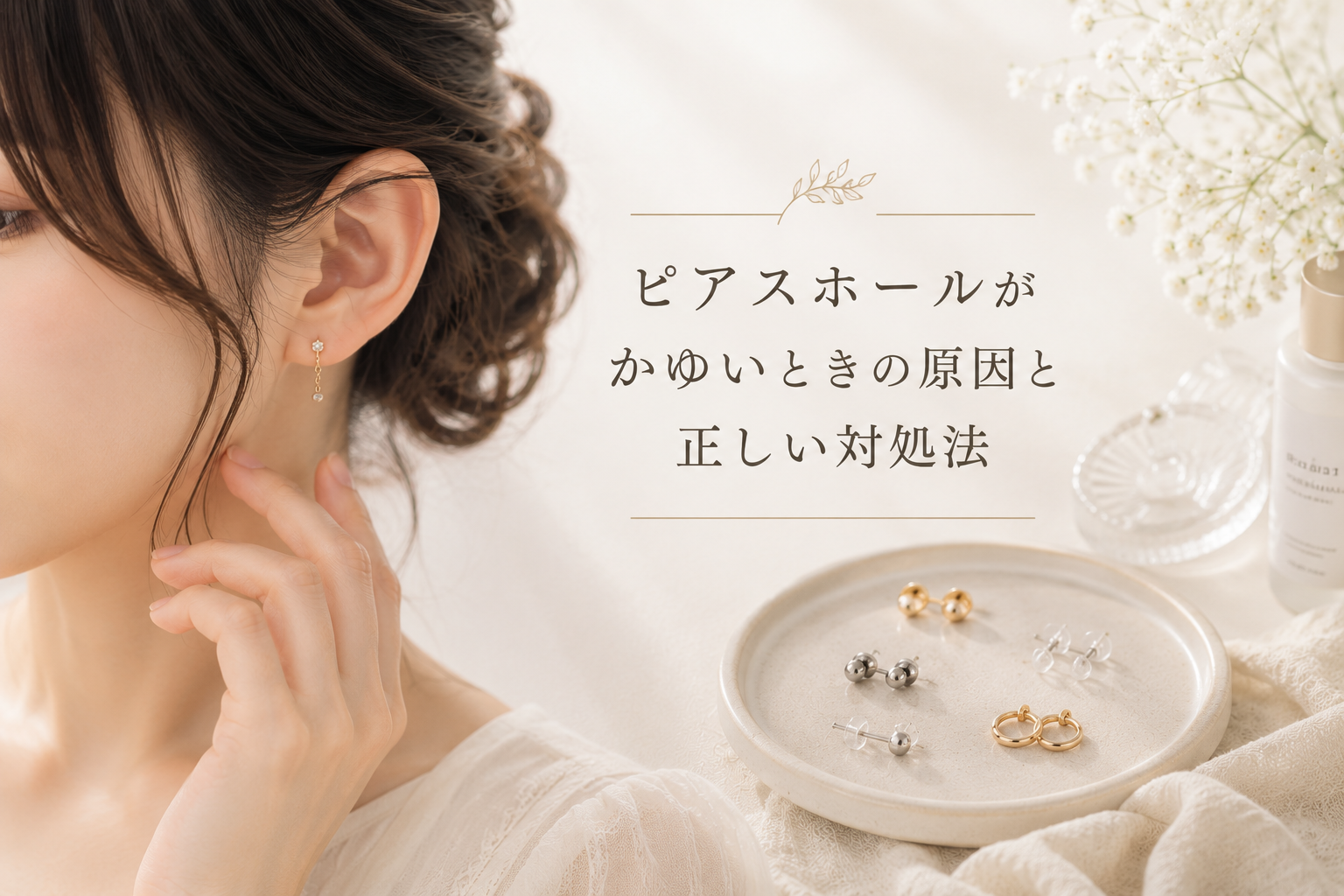 ピアスホールがかゆいときの原因と正しい対処法