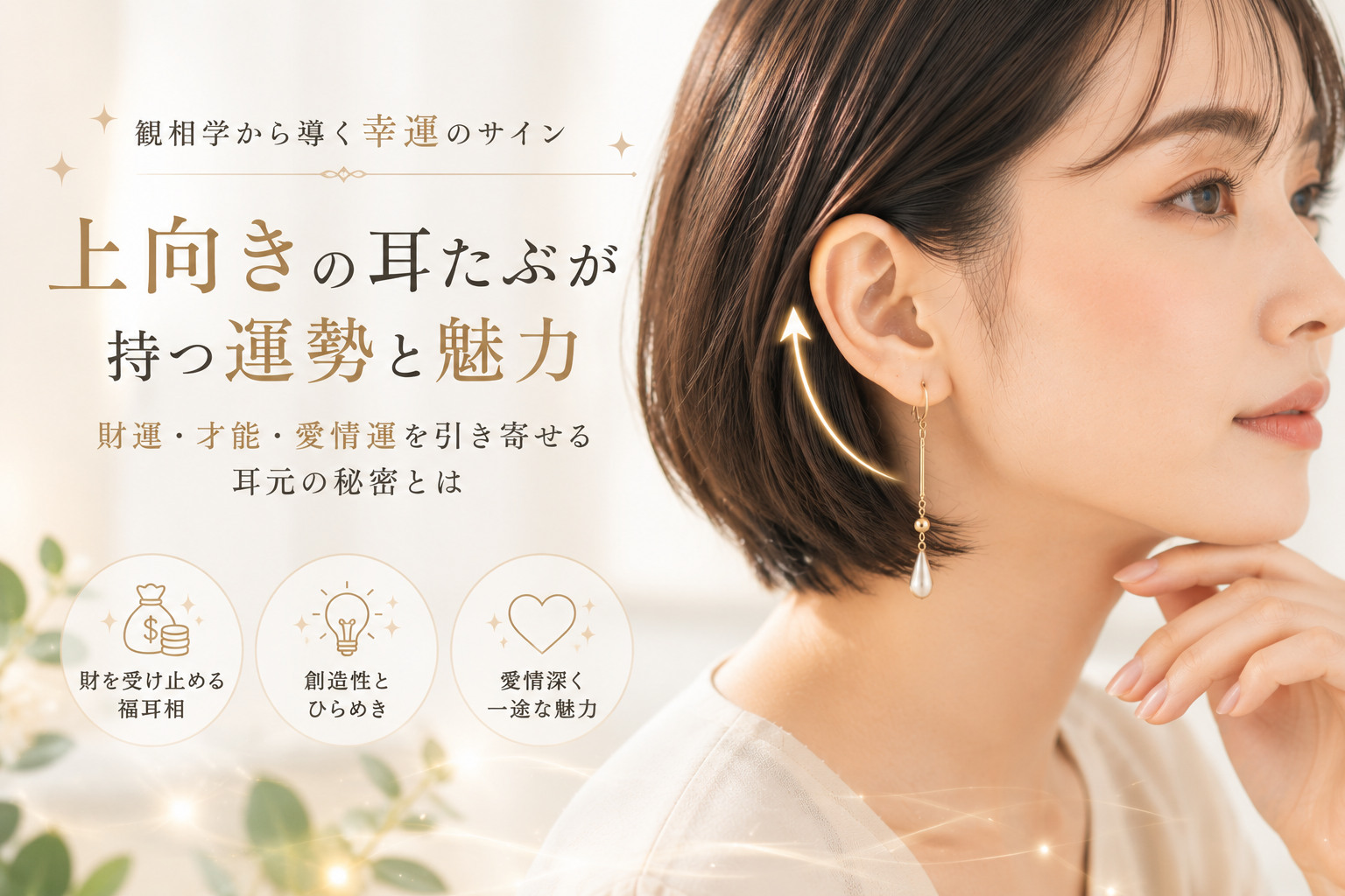耳たぶの向きが上向きな人の運勢と魅力：観相学から導き出す幸運の引き寄せ方