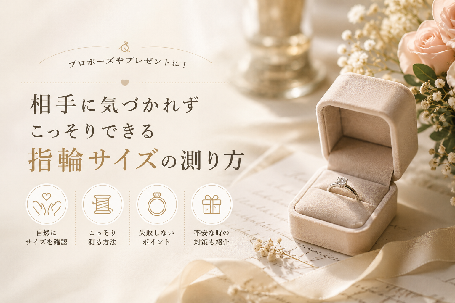 プロポーズやプレゼントに！相手に気づかれずこっそりできる指輪サイズの測り方