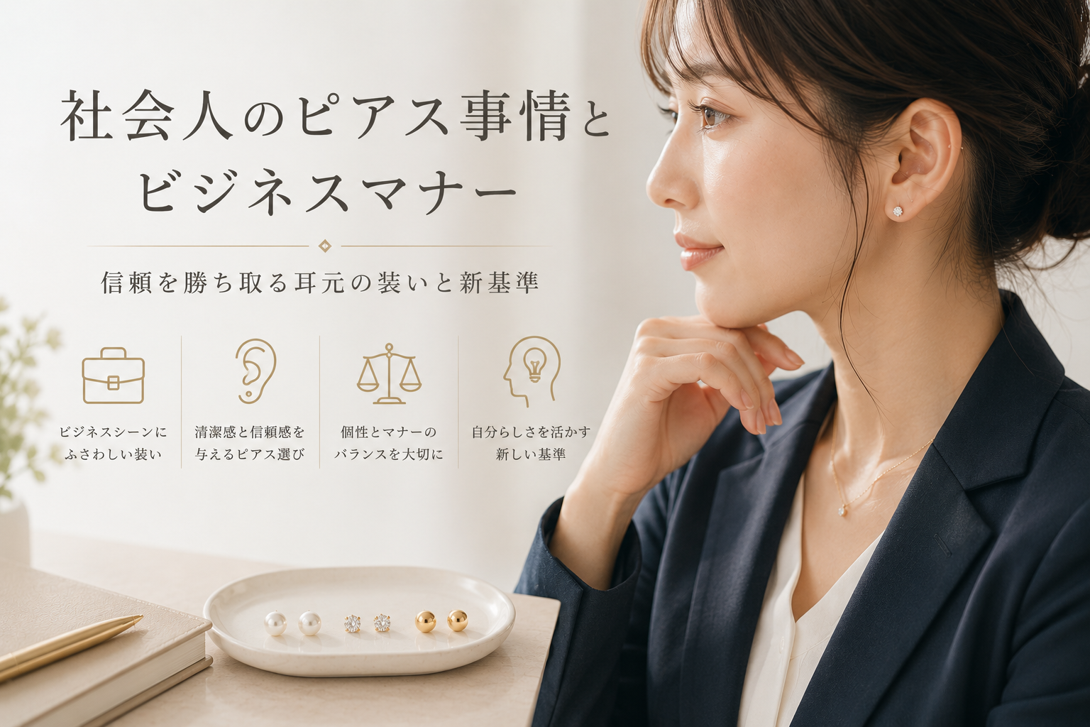 社会人のピアス事情とビジネスマナー：信頼を勝ち取る耳元の装いと新基準
