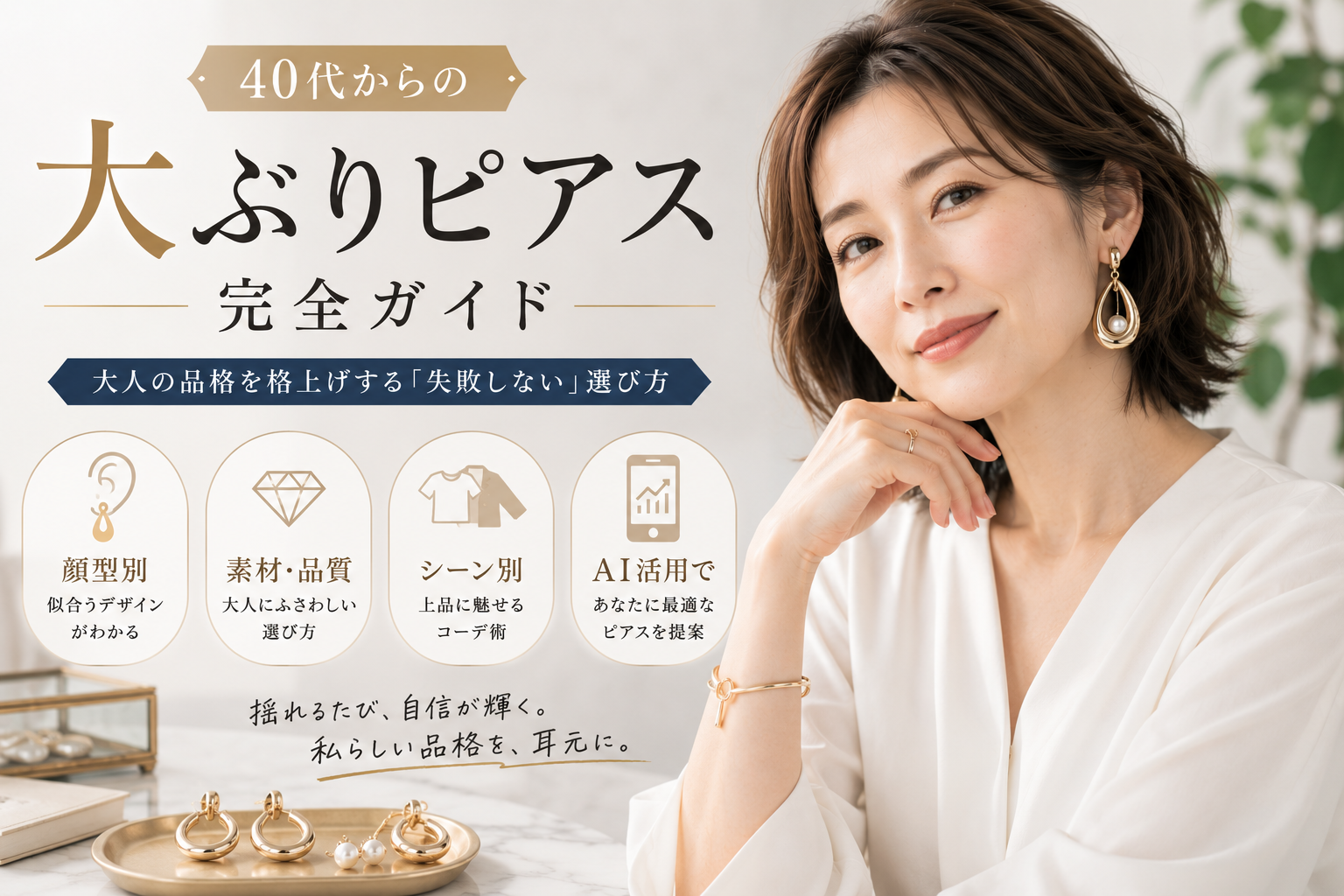 40代からの「失敗しない」大ぶりピアスの選び方：“上品に映える”大人のおしゃれ術