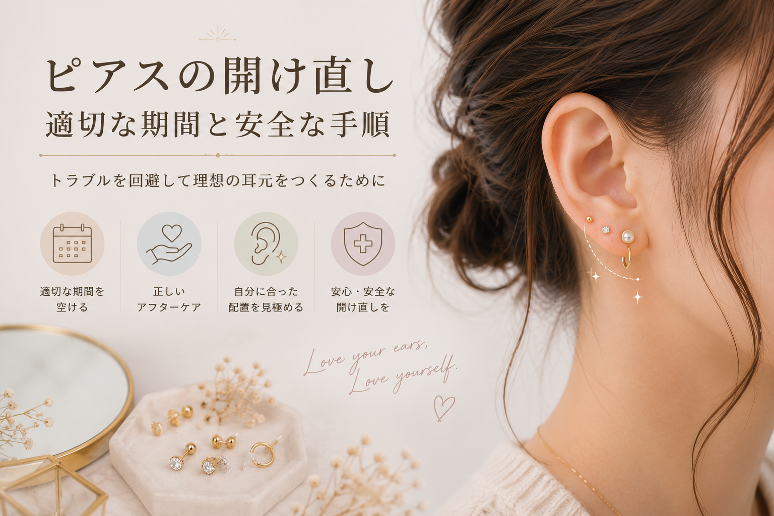ピアスを開け直す適切な期間と安全な手順:トラブルを回避して理想の耳元を作るために