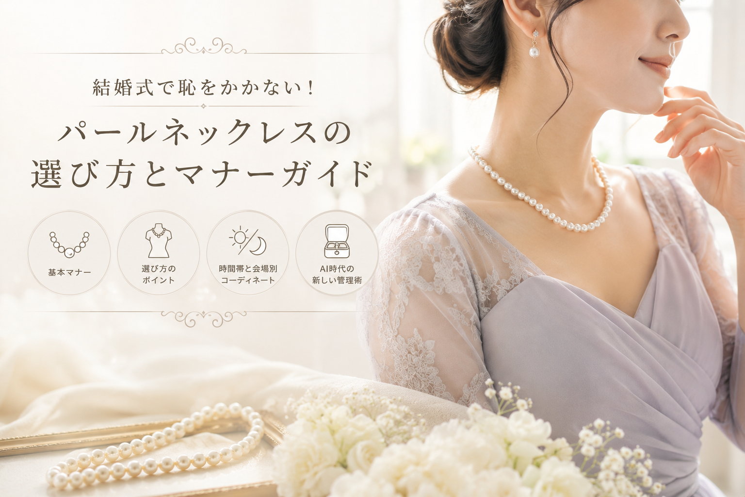 結婚式で恥をかかない！パールネックレスの選び方とマナーガイド