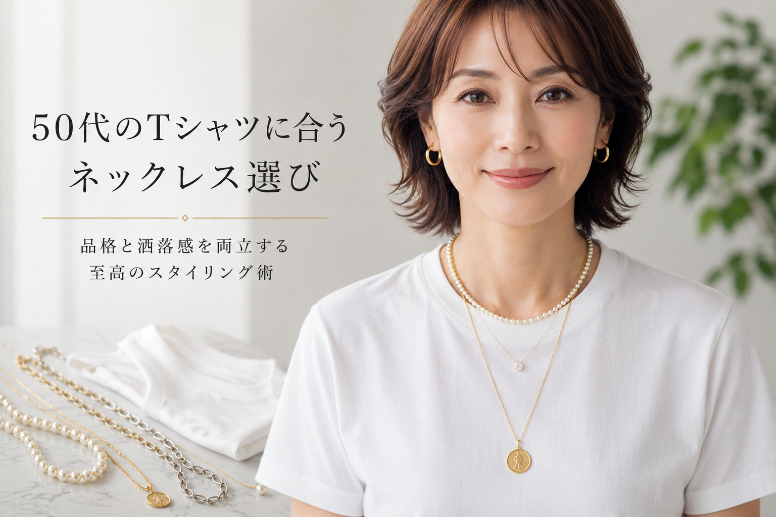 50代のTシャツに合うネックレス選び：品格と洒落感を両立する至高のスタイリング術