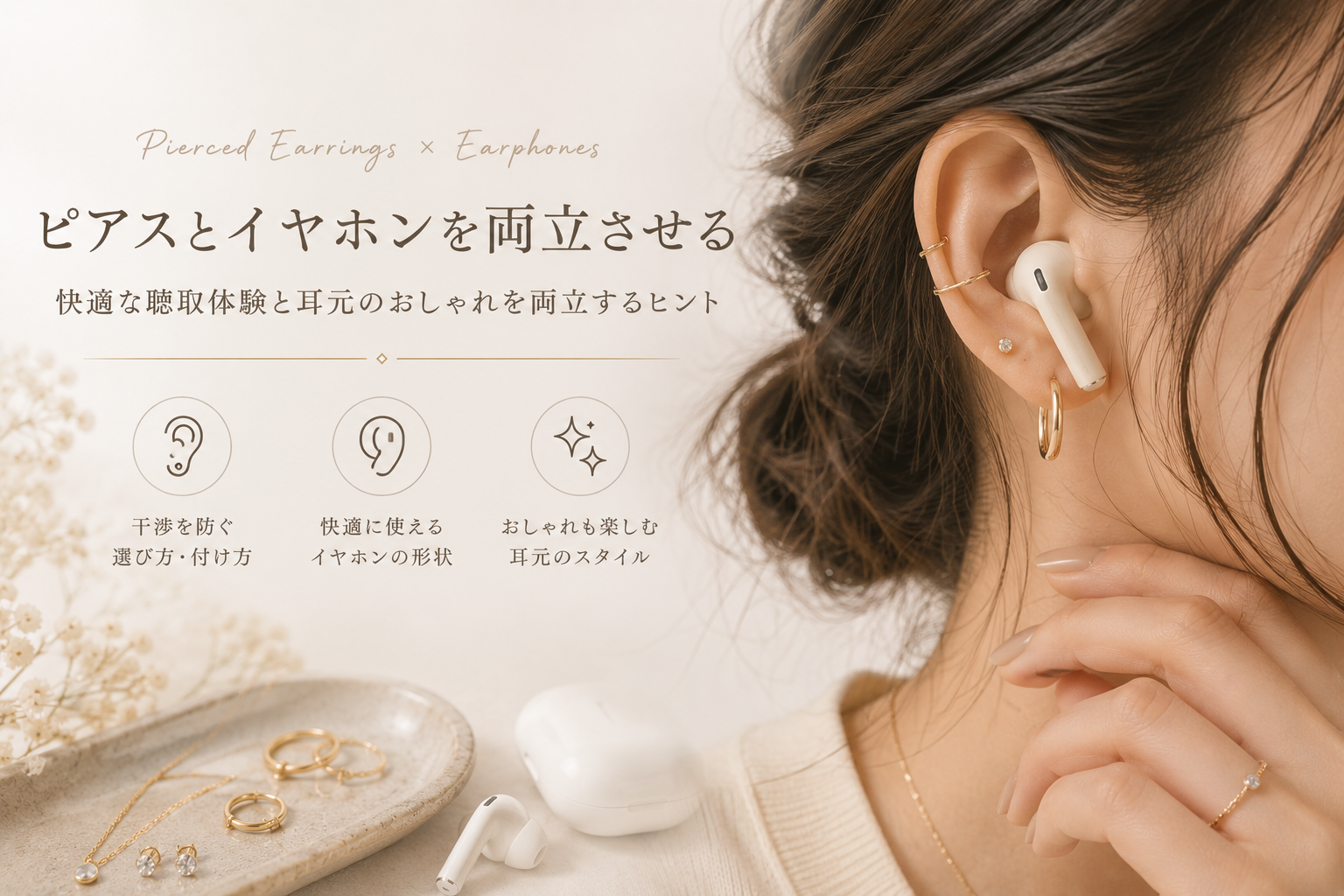 ピアスとイヤホンを両立させる：快適な聴取体験と耳元のおしゃれを両立するヒント