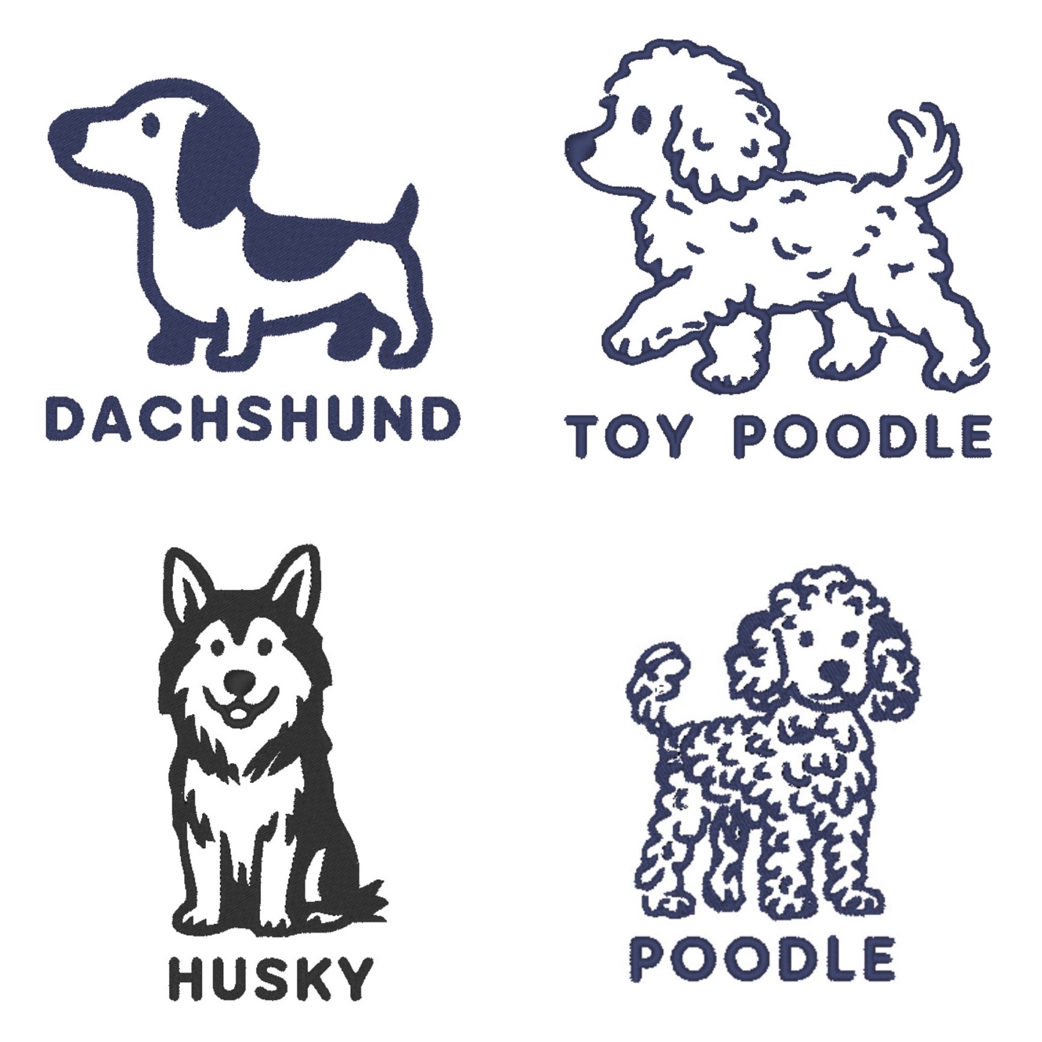 海外の絵本から飛び出したような犬の刺繍スウェット