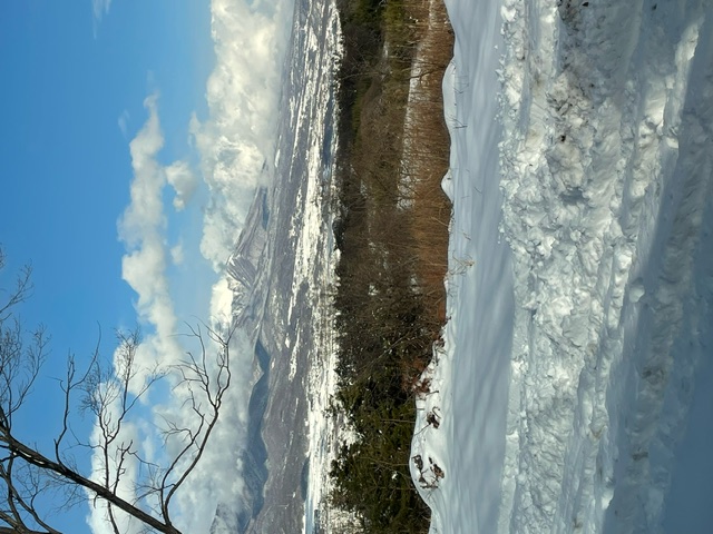 ◆昨日の雪から一転、今日は朝から快晴、新造のベランダからの浅間山