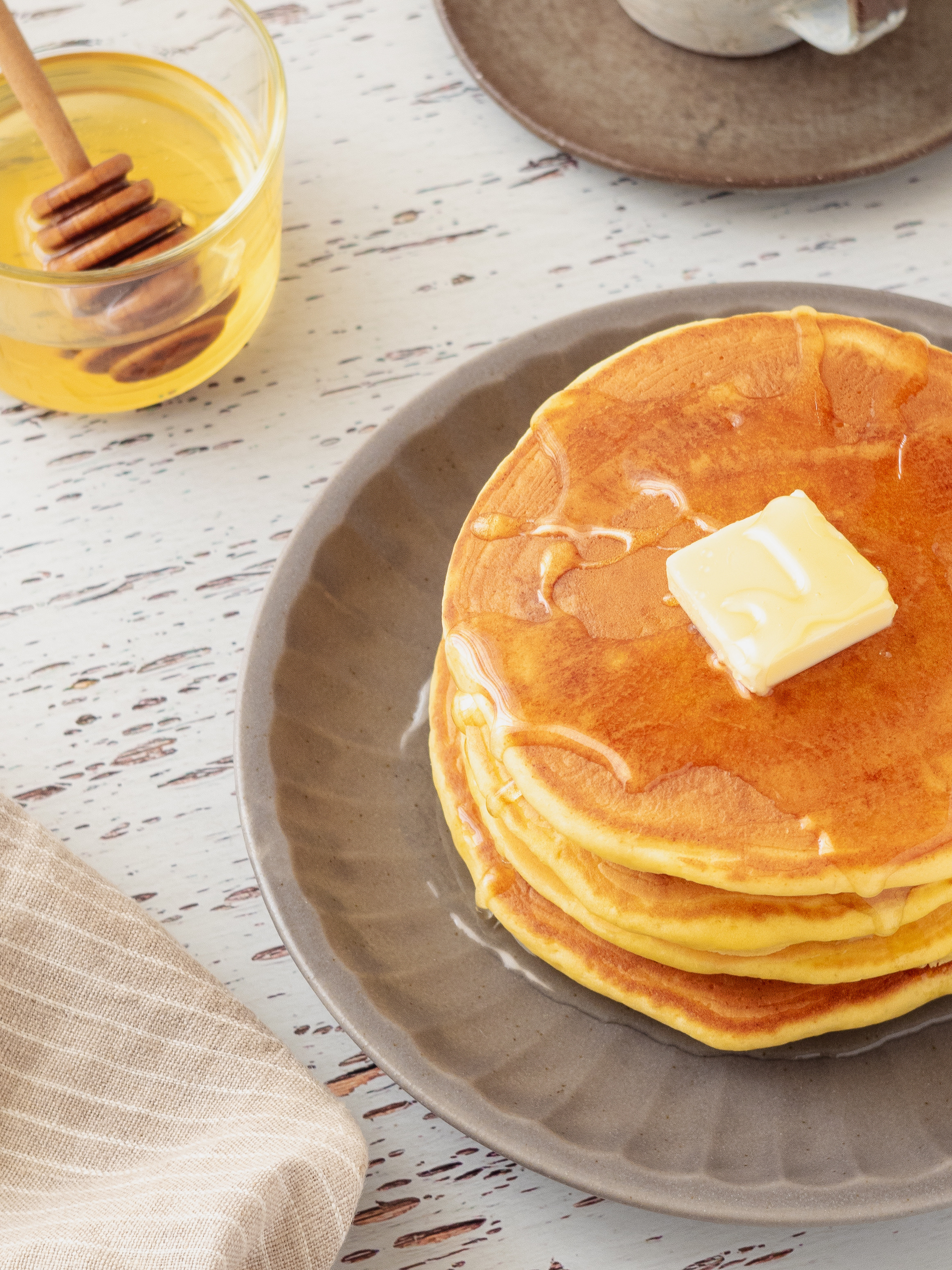 ホットケーキとバターとはちみつ