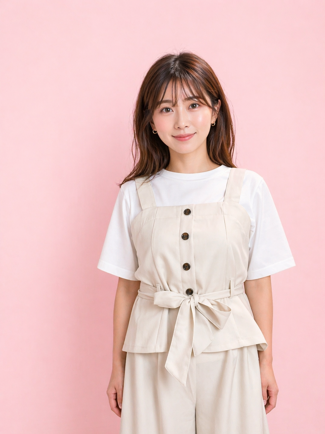 【低身長セットアップレディース】骨格ストレートさんにおすすめ。30代・40代の大人カジュアルコーデ