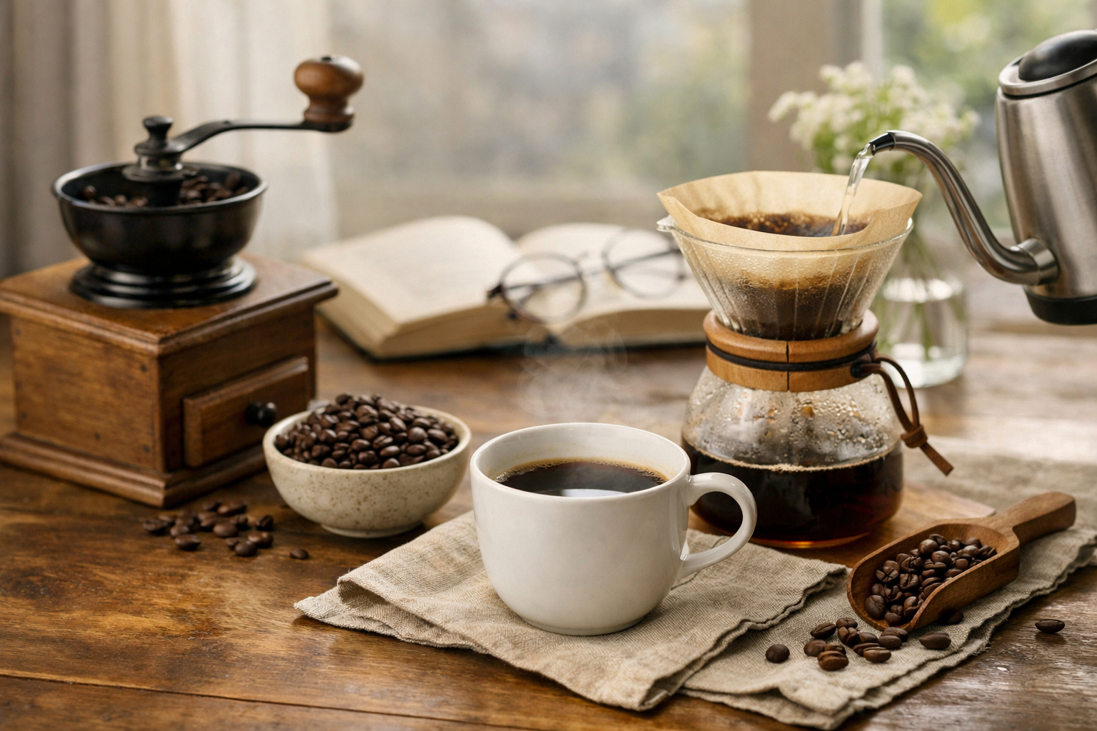 少しゆっくりしたい時間に、店主おまかせのコーヒー豆を。