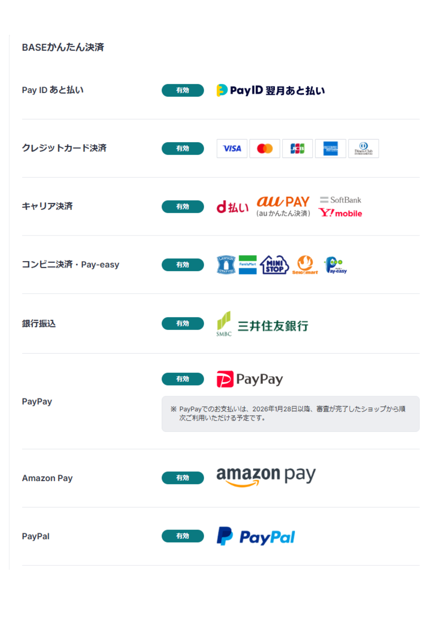 決済方法が増えました！！！