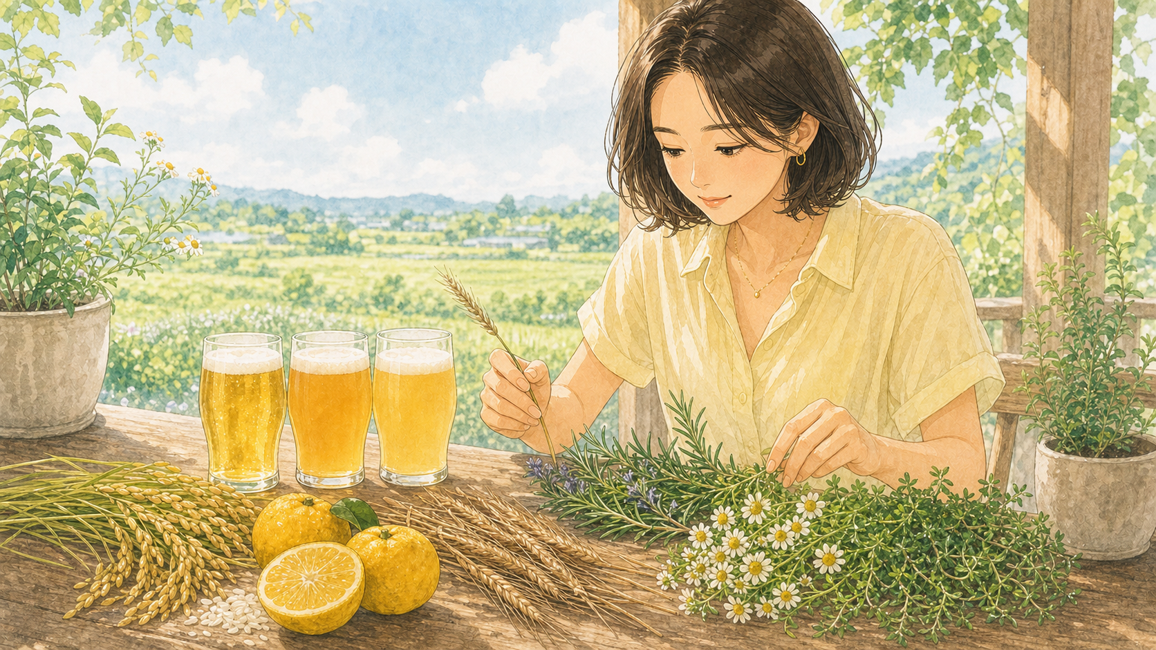 畑で育てた素材から選ぶ。ひみつビール3本
