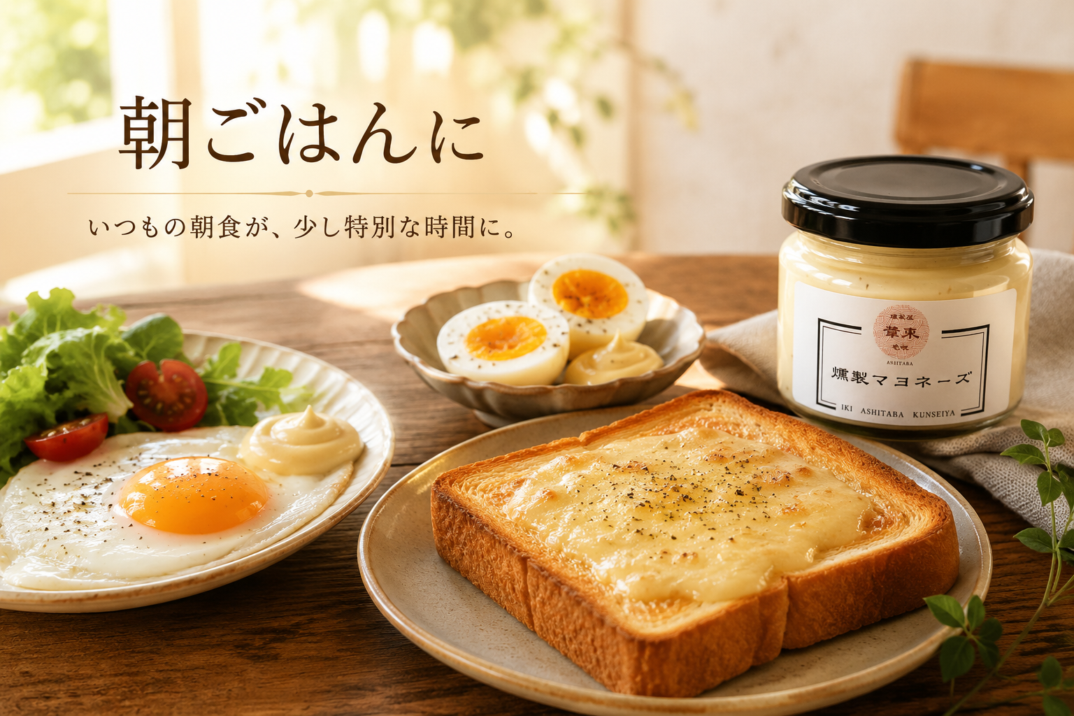 朝ごはんにも、晩酌のお供にも。燻製マヨネーズ、3つの楽しみ方