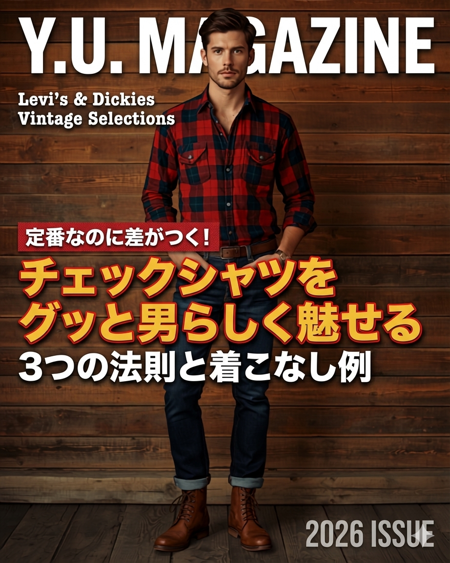 定番なのに差がつく!チェックシャツをグッと男らしく魅せる3つの法則と着こなし例