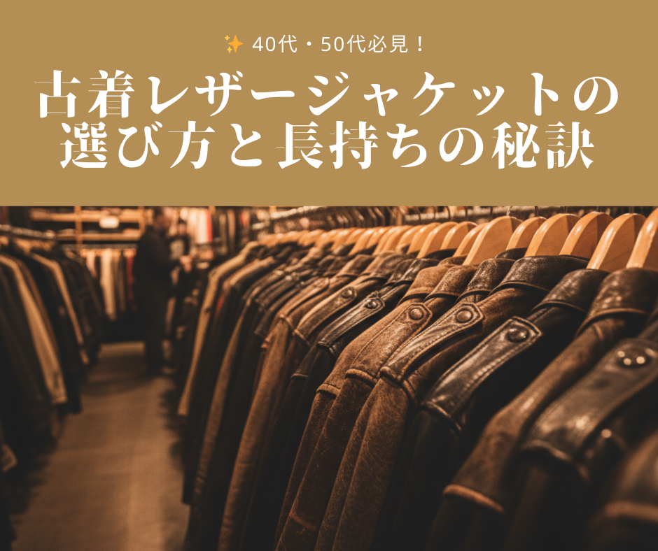 ✨ 40代・50代必見!古着レザージャケットの選び方と長持ちの秘訣