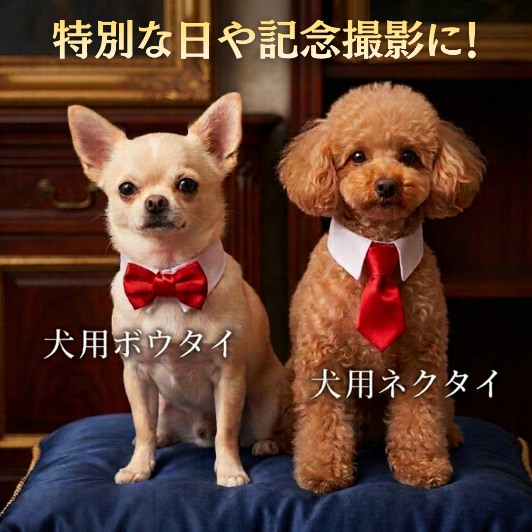 記念撮影やリングドッグのお務めに!犬用ボウタイ・ネクタイ新登場!(超小型犬〜小型犬用)