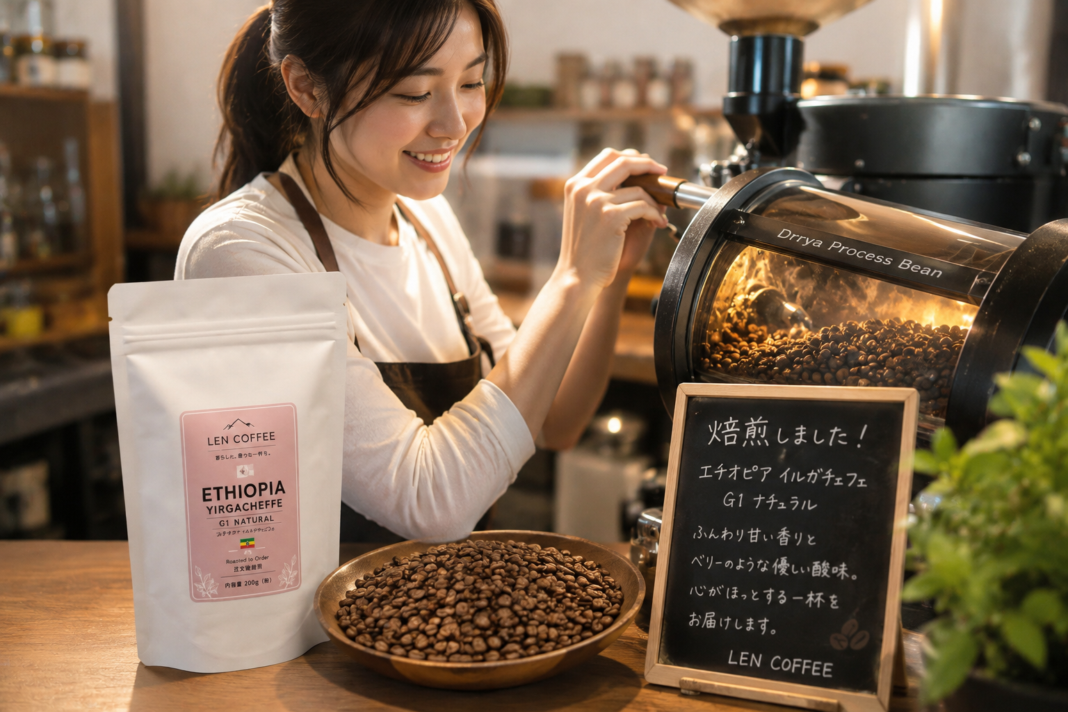 ご注文をいただき、心を込めて焙煎しました。