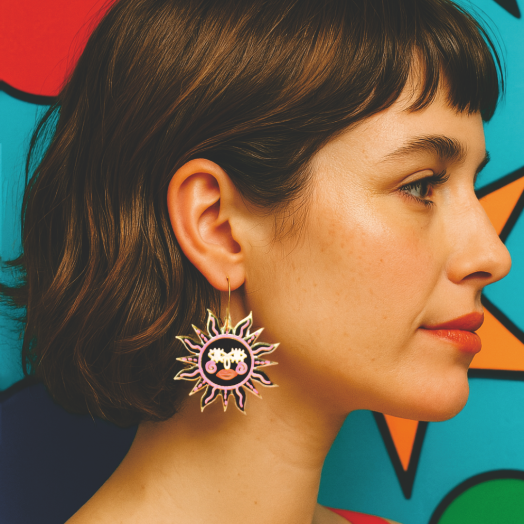 ☀️太陽の輝きを耳元に｜Gold mirror Ancient sun earrings の魅力
